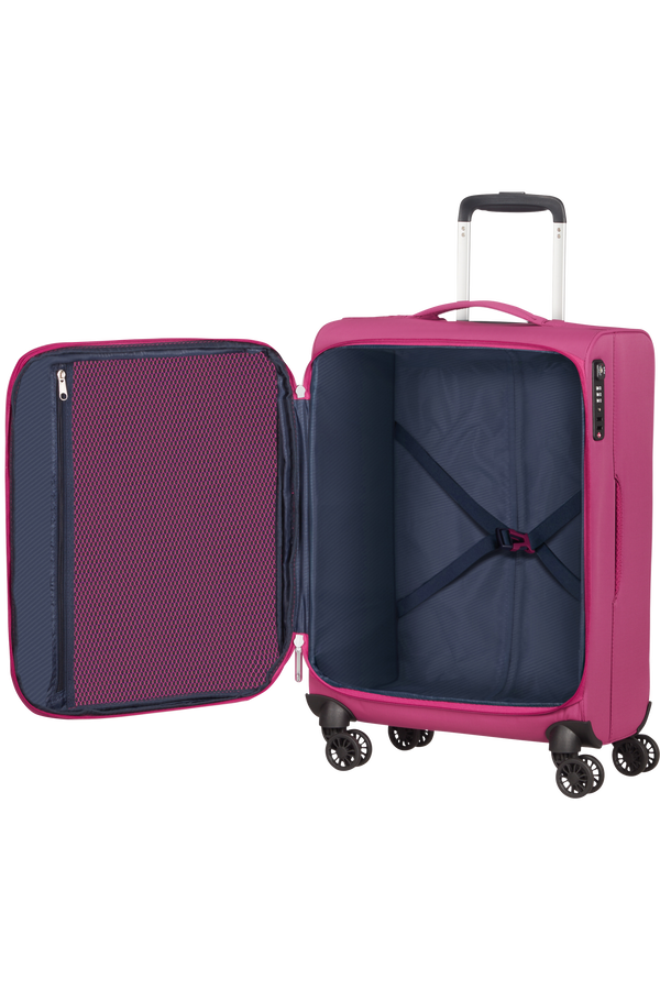 American Tourister Lite Ray Spinner TSA Expandable 55cm  Magenta Haze
