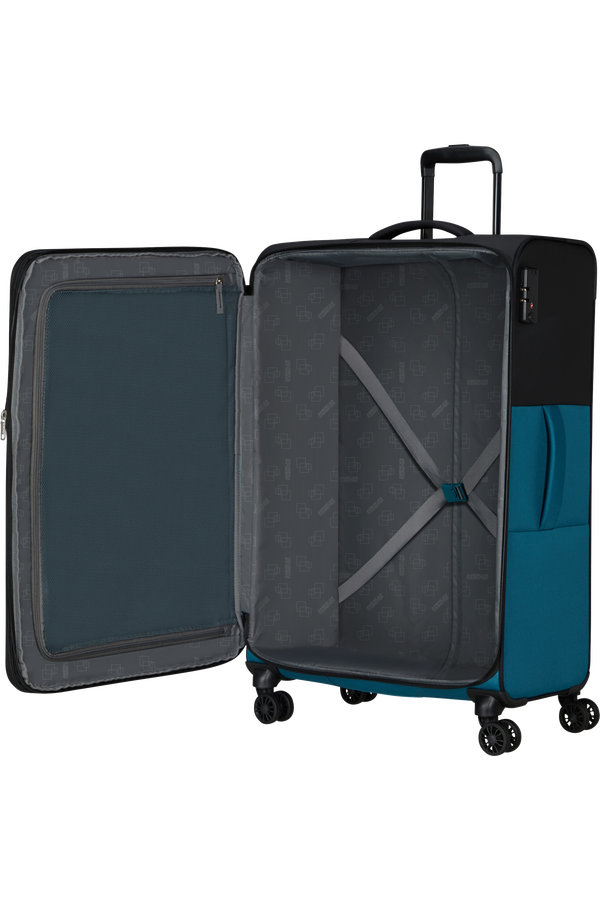 American Tourister Daring Dash Spinner Expandable TSA L  Black/Blue