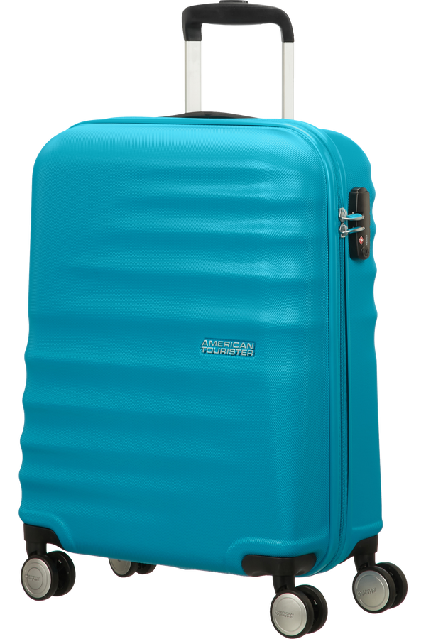 American Tourister Wavebreaker 4-wheel cabin baggage Spinner suitcase 55x40x20cm Summer Sky