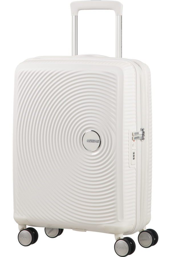 American Tourister Soundbox Spinner Expandable 55cm Pure White