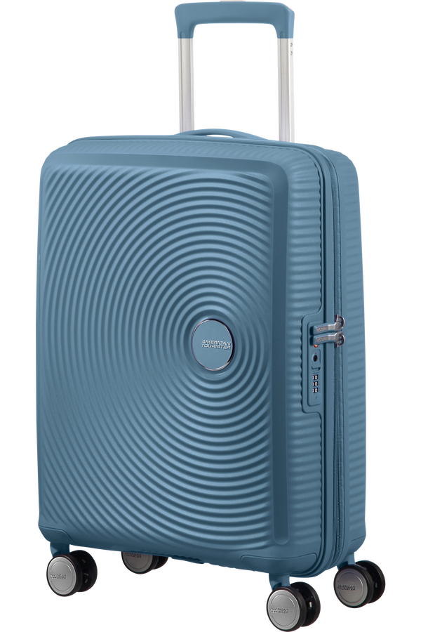 American Tourister Soundbox Spinner Expandable 55cm  Stone Blue