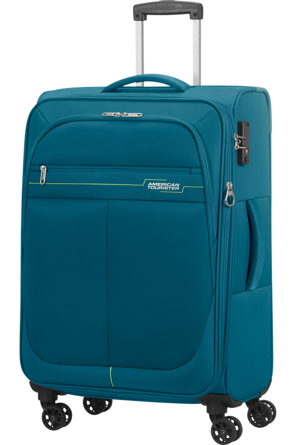 American Tourister Deep Dive Spinner Expandable TSA M  Teal/Lime