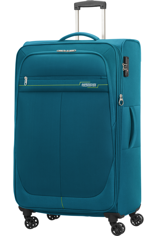 American Tourister Deep Dive Spinner Expandable TSA L  Teal/Lime