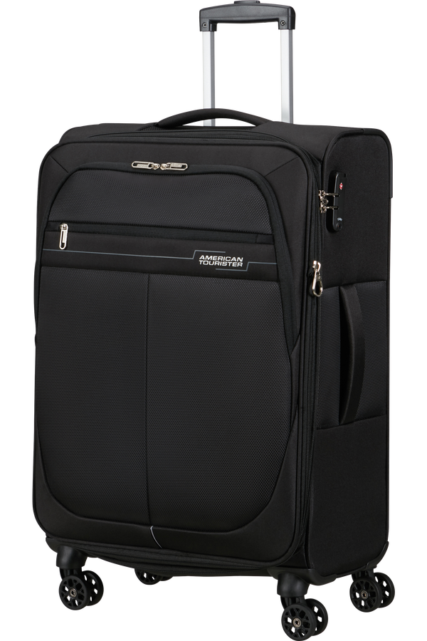American Tourister Deep Dive Spinner Expandable TSA M  Black/Grey