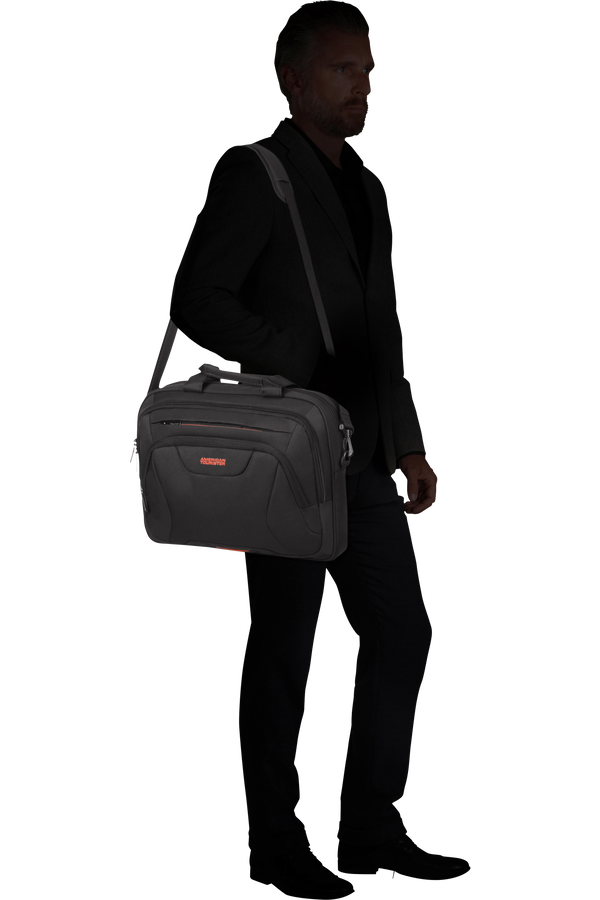 American Tourister At Work Laptop Bag  15.6inch Black/Orange