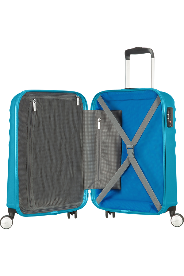 American Tourister Wavebreaker 4-wheel cabin baggage Spinner suitcase 55x40x20cm Summer Sky