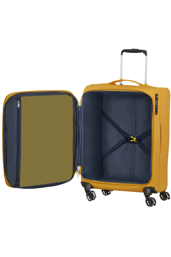 American Tourister Lite Ray Spinner TSA Expandable 55cm  Golden Yellow