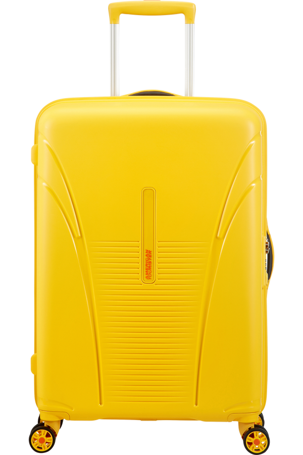 American Tourister Skytracer 4-wheel 68cm medium Spinner suitcase  Saffron Yellow