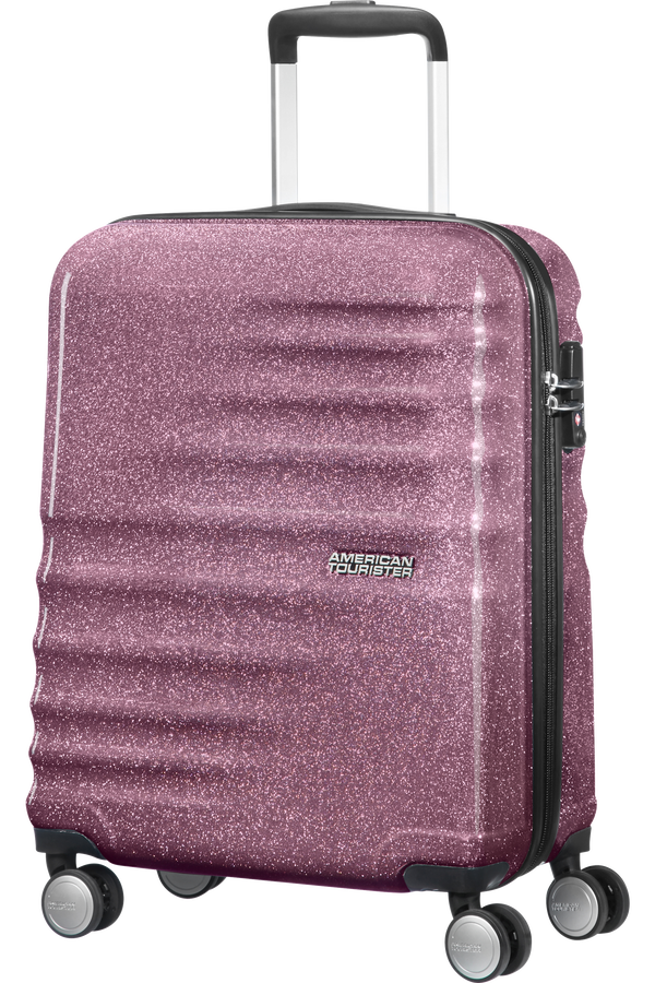 American Tourister Wavebreaker Spinner 55cm  Lilac Sparkle