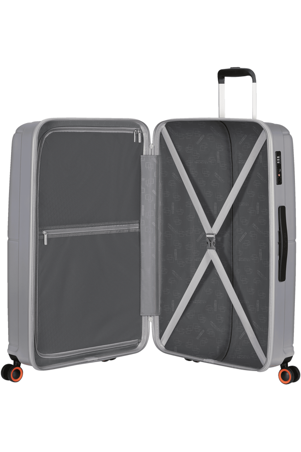American Tourister Geopop Spinner 77/28 Tsa. 77cm  Argent Métallique