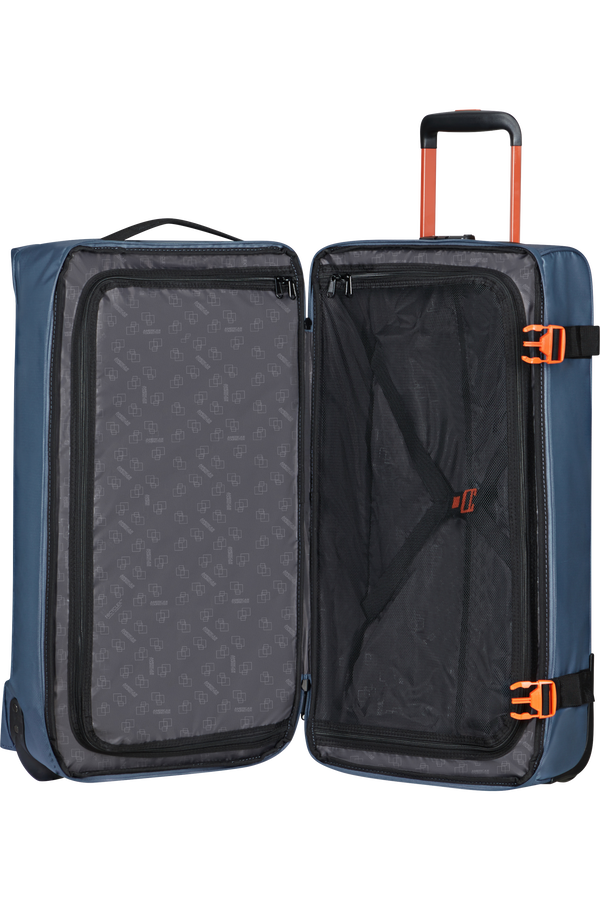 American Tourister Urban Track Duffle with Wheels Coated M  Navy/Orange