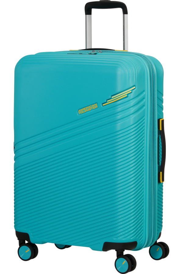 American Tourister Triple Trace Spinner TSA Expandable 67cm  Turquoise/Yellow