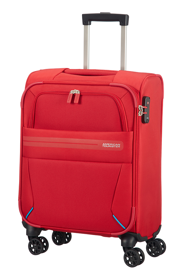 Borger maskine Soveværelse Summer Voyager 4-wheel cabin baggage Spinner suitcase 40x55x20cm Ribbon Red  | American Tourister Austria
